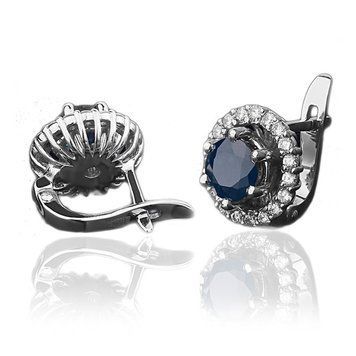 Серьги из белого золота с сапфирами и бриллиантами 023133 023133 фото