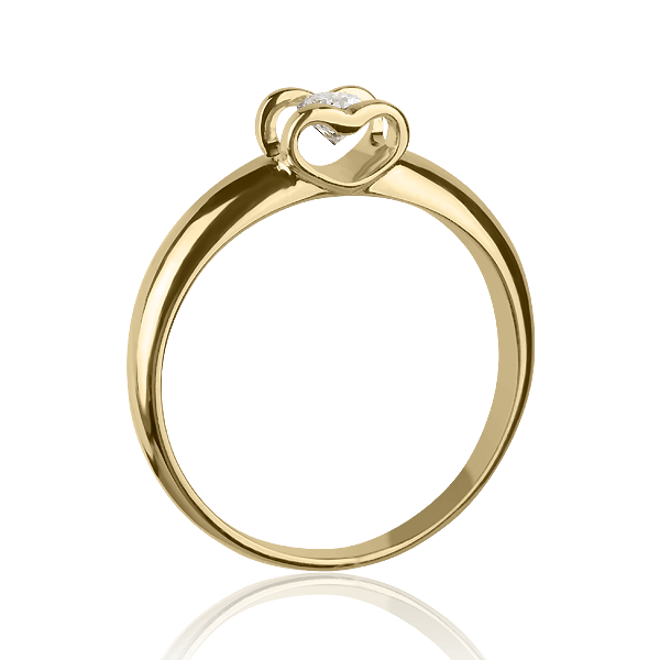 Кольцо из красного золота с бриллиантом 024667 024667 фото