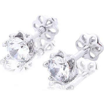 Золотые серьги-гвоздики с фианитами 028414 028414 фото