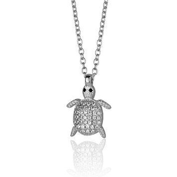 Срібне кольє Черепашка з фіанітами 027399 027399 фото