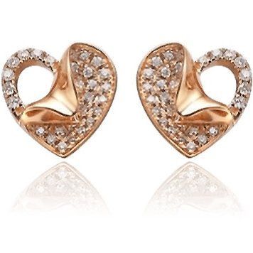 Серьги гвоздики Сердечко с бриллиантами 029879 029879 фото