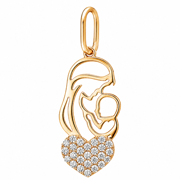 Золотой подвес с фианитом Мама и Дитя 035828 035828 фото