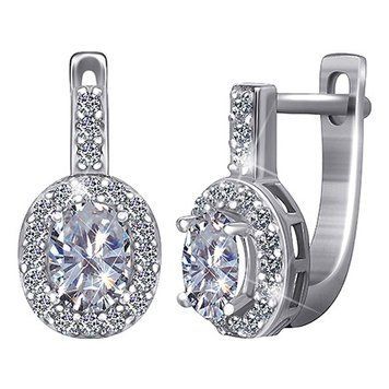 Серебряные серьги с фианитом 025512 025512 фото