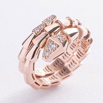 Золотое кольцо с фианитами Змея 040650 040650 фото