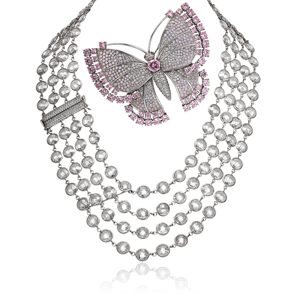 Массивное многослойное колье из серебра Бабочка 034938 034938 фото