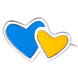 Срібна брошка з емаллю Серце України 037857 037857 фото 1