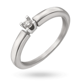 Кольцо с одним бриллиантом в белом золоте 035177 035177 фото