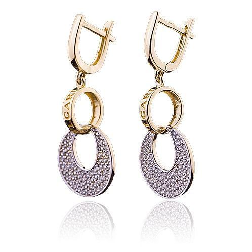 Золотые серьги с фианитами 028412 028412 фото