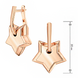 Сережки Зірка у червоному золоті 585 проби на англійській застібці 042130 042130 фото 2