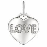 Золота підвіска в білому золоті сердечко з фіанітами Love 033331 033331 фото
