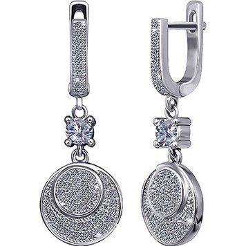 Серебряные серьги с фианитом 025540 025540 фото
