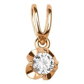Золотий підвіс квіточка з фіанітом 038048 038048 фото