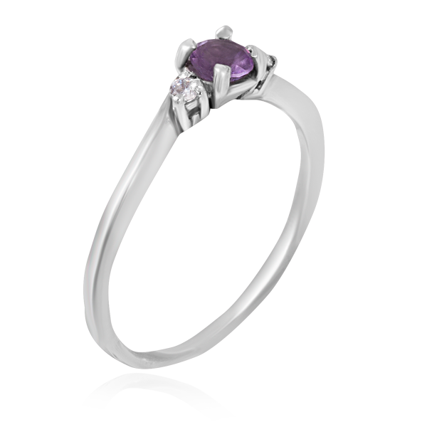 Серебряное кольцо Росинка новая с аметистом 023034 023034 фото