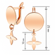 Золотые серьги-подвески Цветок на английском замке 042325 042325 фото 2