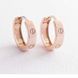 Серьги кольца с фианитом в красном золоте 038407 038407 фото 1