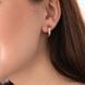 Золотые серьги - кольца Love с фианитами 585 пробы 037718 037718 фото 3