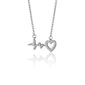 Серебряное колье Ритм Сердца с фианитами 027424 027424 фото