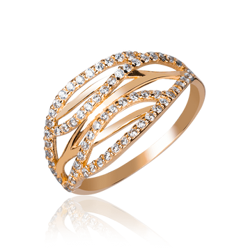 Женское кольцо из красного золота с камнями 032780 032780 фото