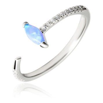 Серебряное фаланговое кольцо с опалом и фианитами 035637 035637 фото