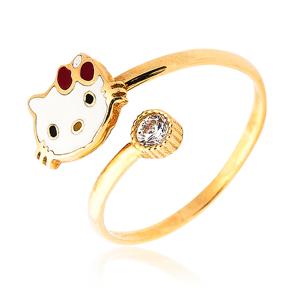 Дитяча каблучка золота Hello Kitty з емаллю 032931 032931 фото