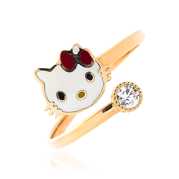 Дитяча каблучка золота Hello Kitty з емаллю 032931 032931 фото