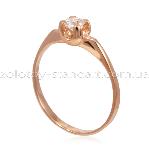 Кільце з білого золота з діамантом 024349 024349 фото