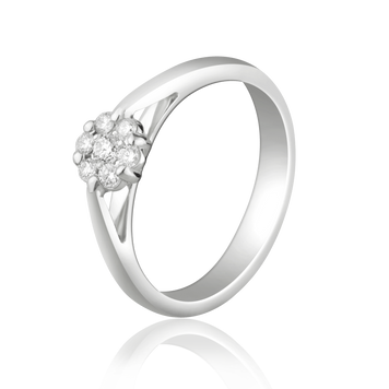 Золотое кольцо из белого золота с бриллиантами 025357 025357 фото