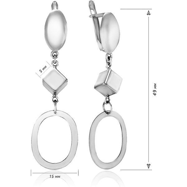 Сережки Геометрия из серебра 925 пробы 035683 035683 фото