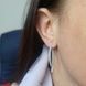 Срібні подвійні сережки - пусети доріжки з білими фіанітами 925 проби 039623 039623 фото 4