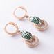 Серьги-конго Emerald Snake Gaze в лимонном золоте 585 пробы с эмалью и фианитами 042003 042003 фото 5