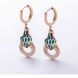 Серьги-конго Emerald Snake Gaze в лимонном золоте 585 пробы с эмалью и фианитами 042003 042003 фото 1
