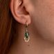Серьги-конго Emerald Snake Gaze в лимонном золоте 585 пробы с эмалью и фианитами 042003 042003 фото 3