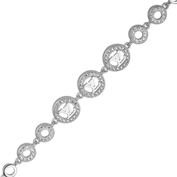 Серебряный браслет с фианитами в стиле Louis Vuitton 027699 027699 фото