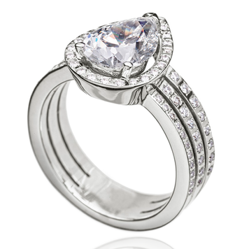 Кольцо из белого золота с бриллиантами 023318 023318 фото