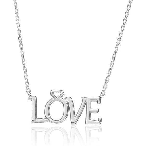 Кольє з білого золота Love з каблучкою для заручин 029402 029402 фото