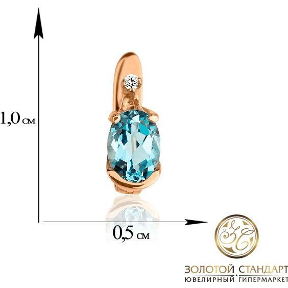 Золотые серьги с топазом 526004Н 526004Н фото