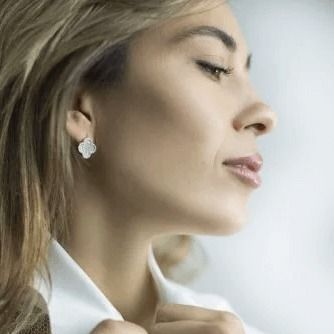 Серебряные серьги с фианитами Клевер 037746 037746 фото