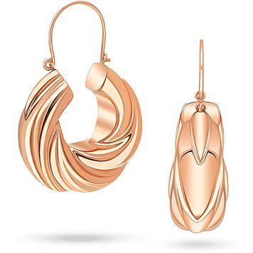 Серьги в красном золоте 585 пробы Twirl без вставок 041745 041745 фото