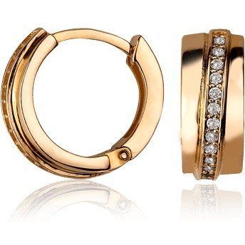 Серьги конго из красного золота с фианитами 030729 030729 фото
