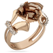 Золотое кольцо с дымчатым кварцем и фианитами Сальса 033955 033955 фото 2