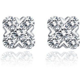 Серьги гвоздики из белого золота с бриллиантами 029795 029795 фото