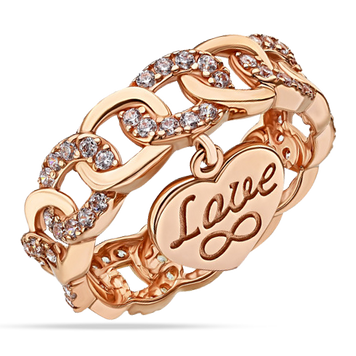 Золотое кольцо Love с фианитами 038796 038796 фото