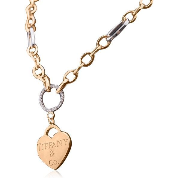 Золоте кольє в стилі Tiffany з фіанітами 029346 029346 фото