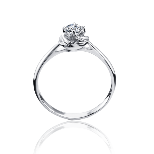 Золотое кольцо с бриллиантом в белом золоте 030968 030968 фото