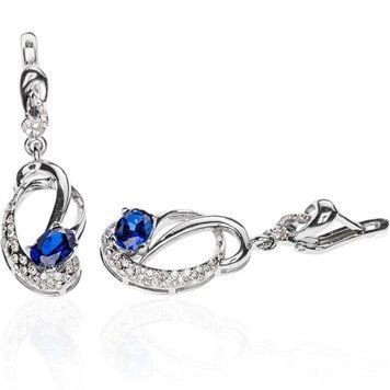 Серьги из белого золота с сапфирами и бриллиантами E0460 E0460 фото