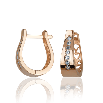 Серьги из красного золота с фианитами 031512 031512 фото
