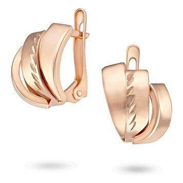 Женские серьги из золота 585 пробы без камней 032065 032065 фото