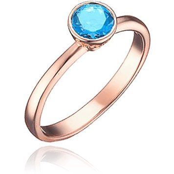 Кольцо с круглым топазом в красном золоте 036978 036978 фото