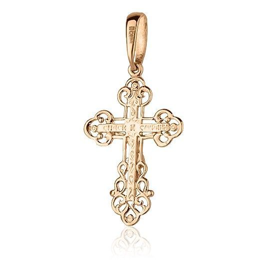 Хрестик з червоного та білого золота 028078 028078 фото