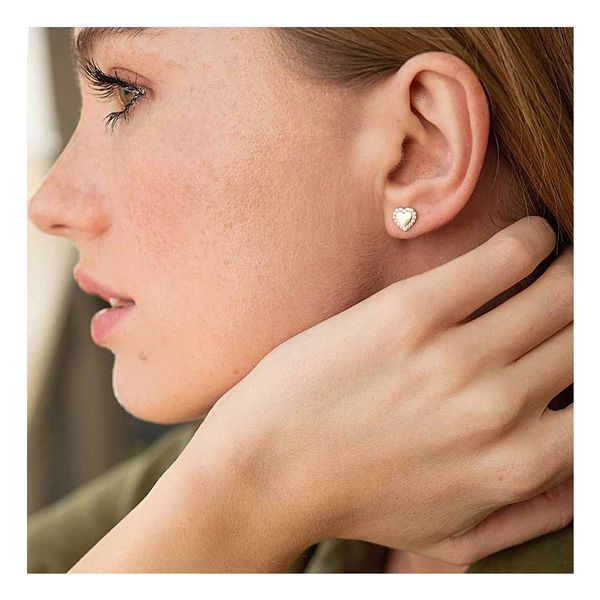 Серьги Сердца в желтом золоте с фианитами 038417 038417 фото